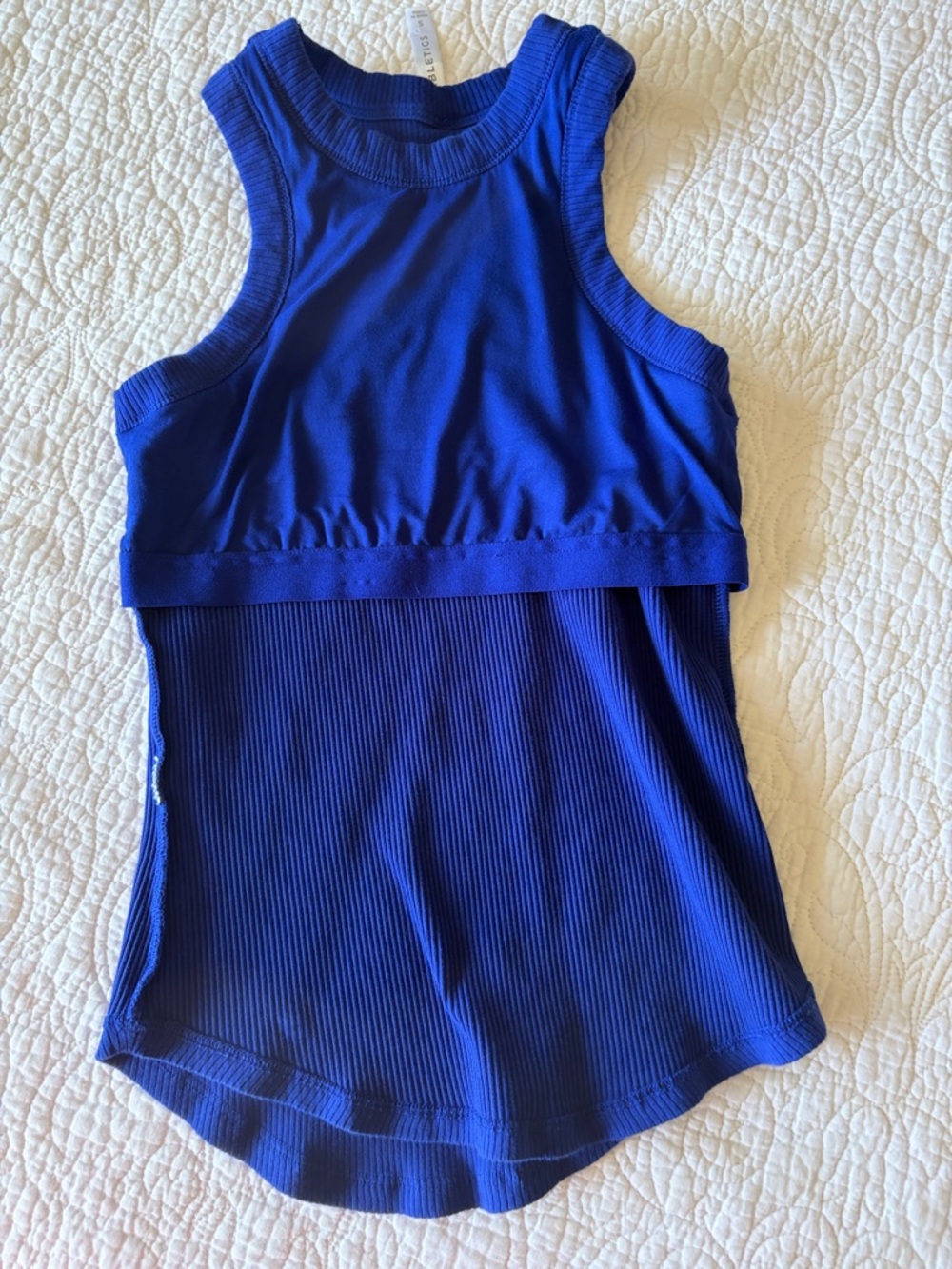 Fabletics Women’s Royal Blue Ribbed Racerback Tank - Picture 4 of 4